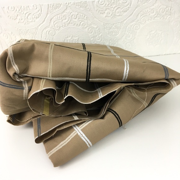 Vintage neutral brown grid cotton sewing DIY fabric 4+ yards - Picture 8 of 8